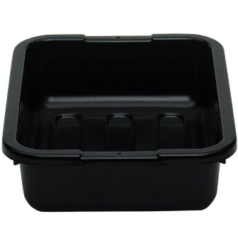 Black Polyethylene Plastic Bus Box with Ribbed Bottom 1520CBP110