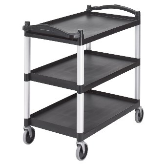 Black Three Shelf Utility Cart (Unassembled) BC340KD110
