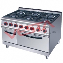 Gas Range With 6-Burner Electric Oven JZH-TQ-6