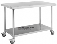 SS304 Mobile Work Bench With Under Shelf