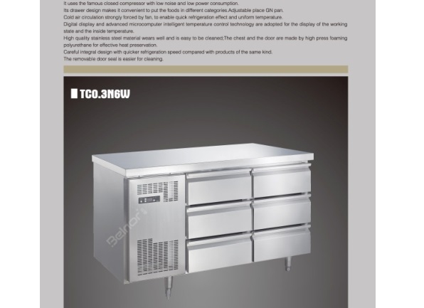Tủ lạnh bàn 6 ngăn kéo TC0.3N6W