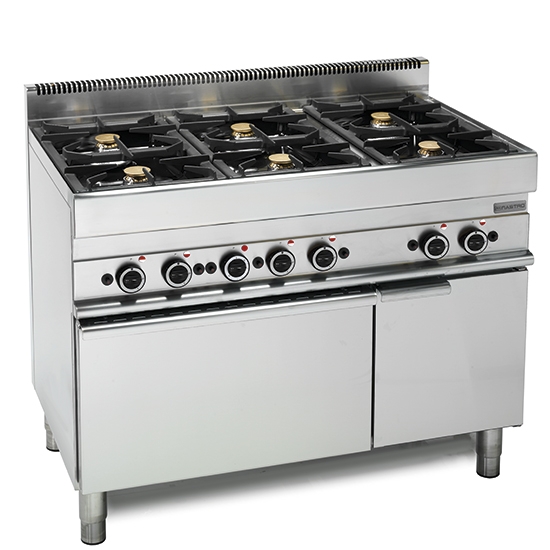 Gas range, 6 burners, 1 gas oven, 1 closed cabinet 65110CFG