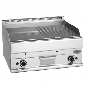 gas griddle, tabletop, smooth and grooved chromed plate 6570FTRGCR
