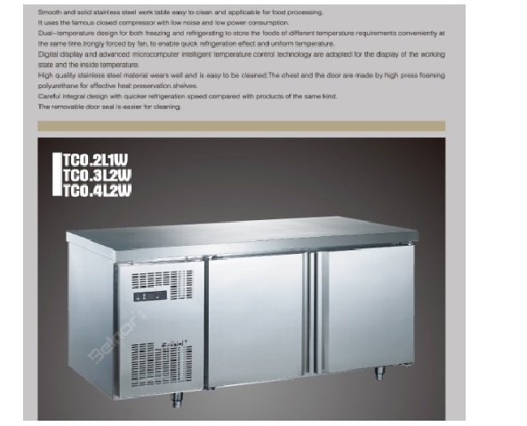 Máy móc công nghiệp: Tủ lạnh bàn 2 cánh TC0.3L2W làm lạnh bằng quạt gió TC0.3L2W