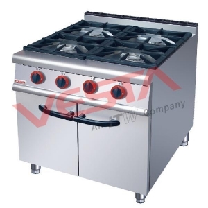 Four-head gas cooker with cabinet US-RA-4