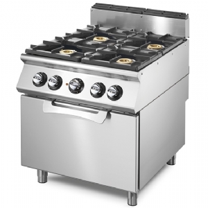 Gas range on static gas oven GN 2/1, 4 burners VS9080CFG
