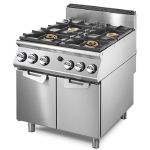 Gas range with 2 burners each 16 kW and 2 burners each 6 kW on cabinet with doors VS9080PCGPPW